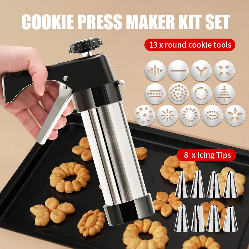 Cookie Press Gun Kit Stainless - Churros Maker Gun 评论和价格