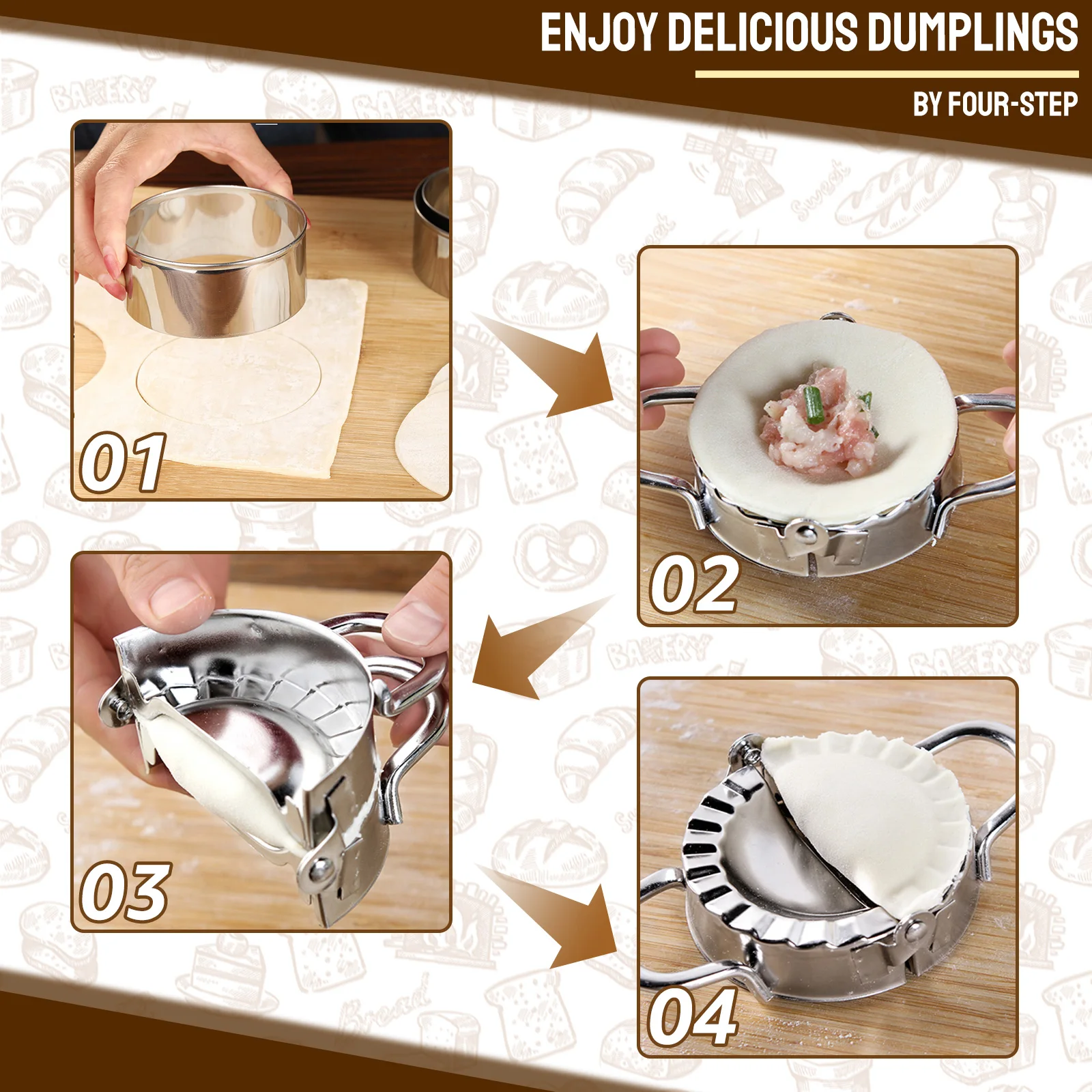 Stainless Steel Dumpling Maker - Dumpling Press Set 评论和价格